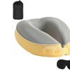 Image 5: Memory Foam Travel Neck Pillow Set, Includes Mask and Earplugs