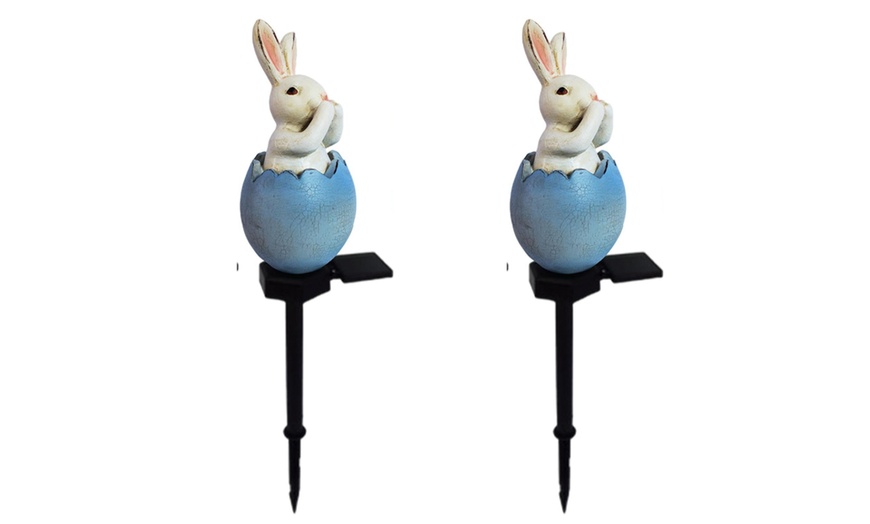 Image 3: One, Two or Three Rabbit-Shaped Sculpture Solar Garden Lights