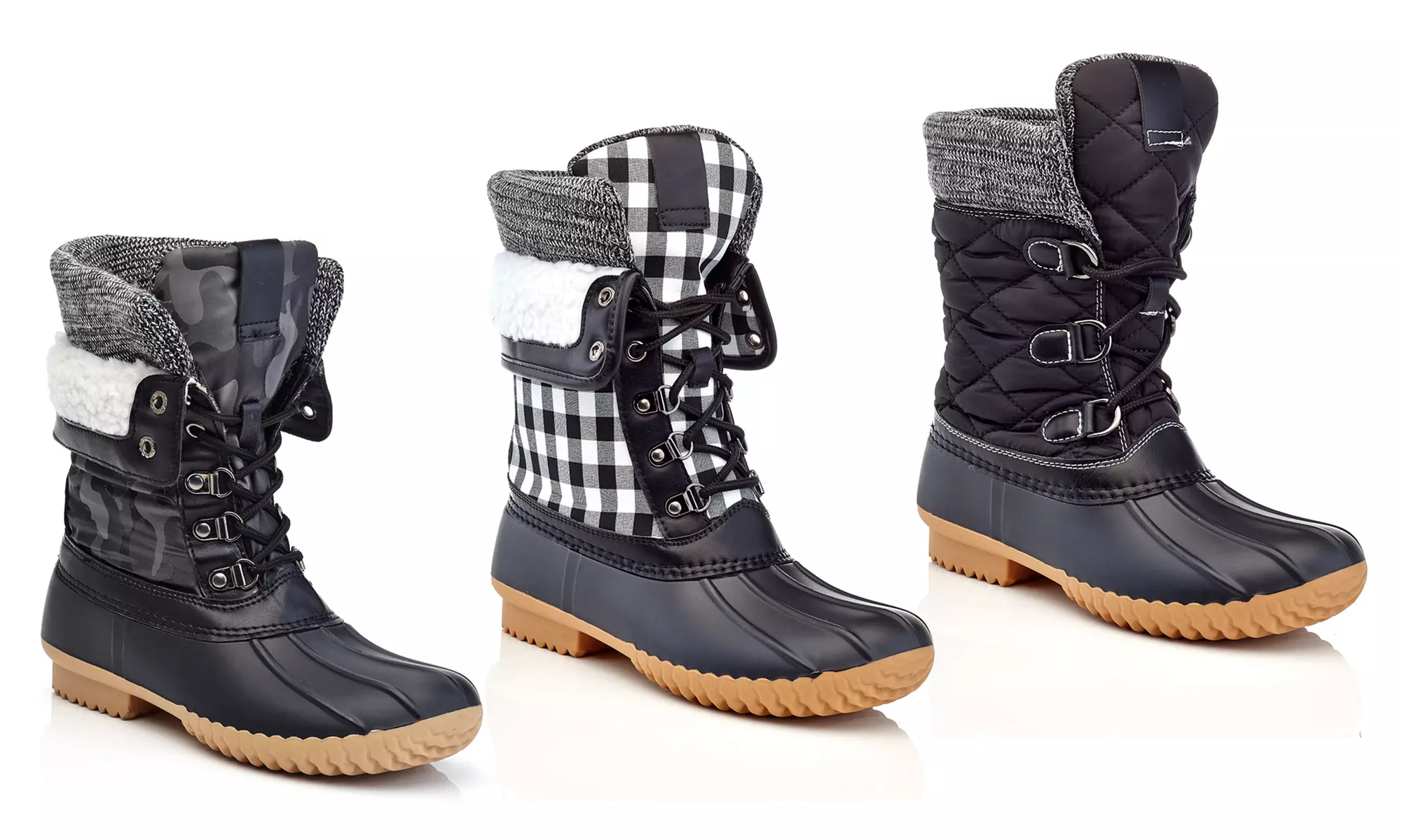 Henry Ferrera Collection Women's Lace-Up Insulated Waterproof Adjustable Duck Boots - Primary Image