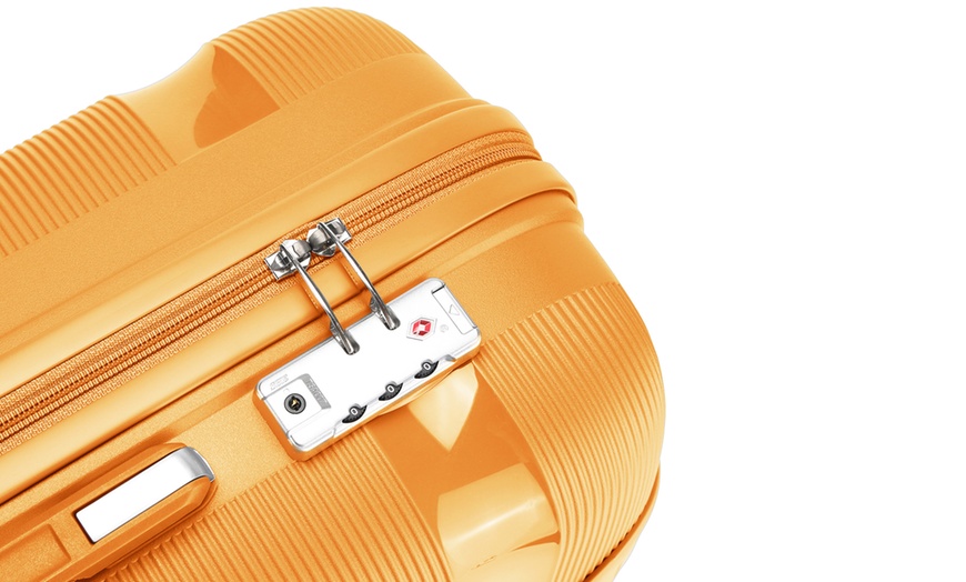 Image 25: KONO 20-inch Colourful PP Hard Shell Suitcase Hand Luggage with Lock