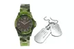 Montre de camouflage et/ou collier avec pendentif plaque militaire, alliage de zinc - Second Medium