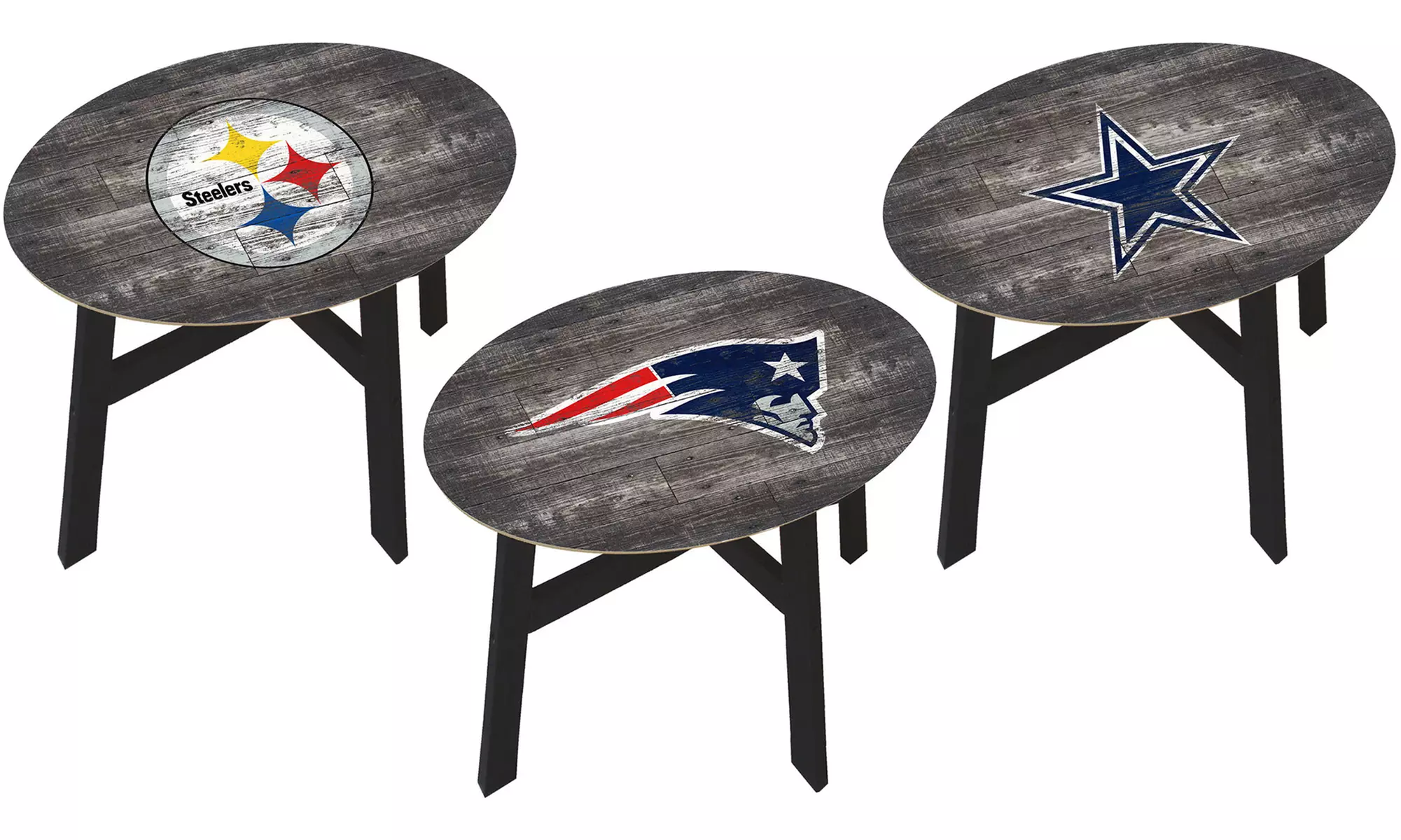 Fan Creations NFL Distressed Wood Side Table  - Primary Image