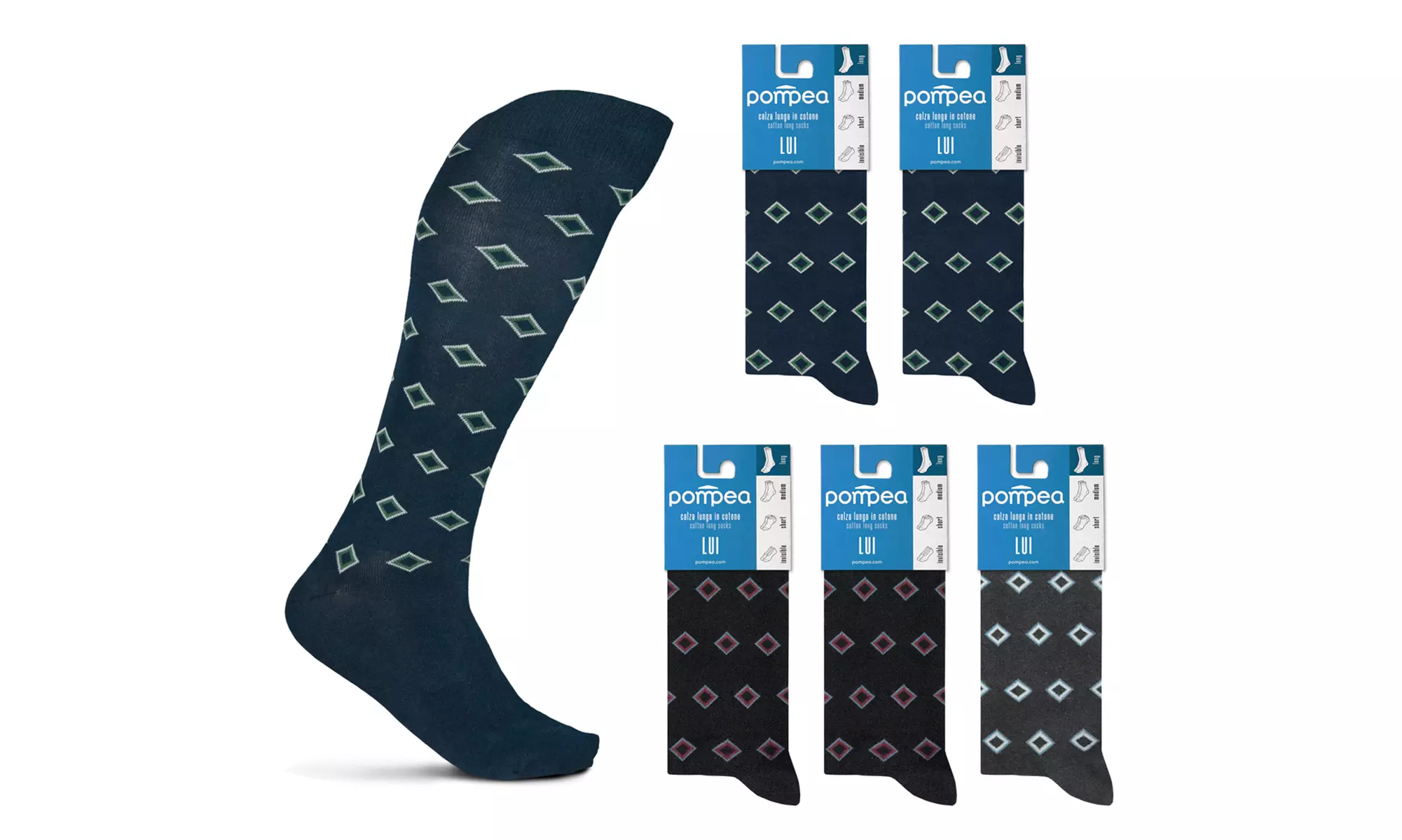 6 Paia Calze Uomo POMPEA Caldo Cotone
