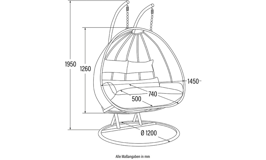 Image 10: Home Deluxe Polyrattan-Hängesessel TWIN