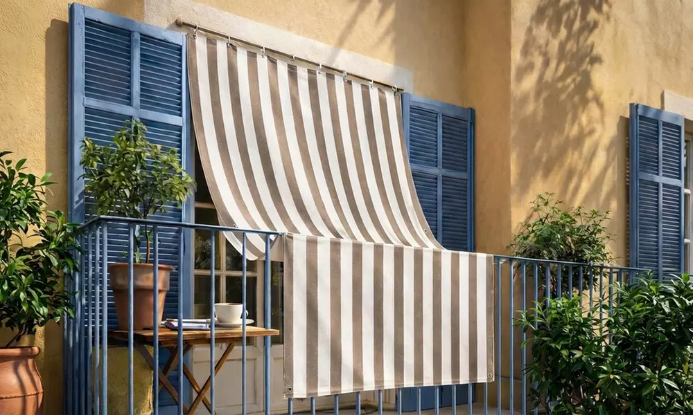 Tenda da sole a righe Caraibi con occhielli