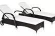 Outsunny Rattan Patio 2 Loungers and Table - Image 2