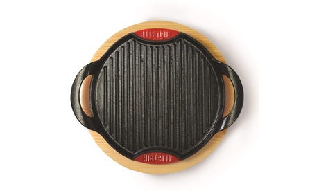 Piastra grill in ghisa con vassoio Bialetti, con diametro da 28 cm