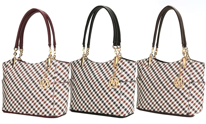 michael kors gingham tote