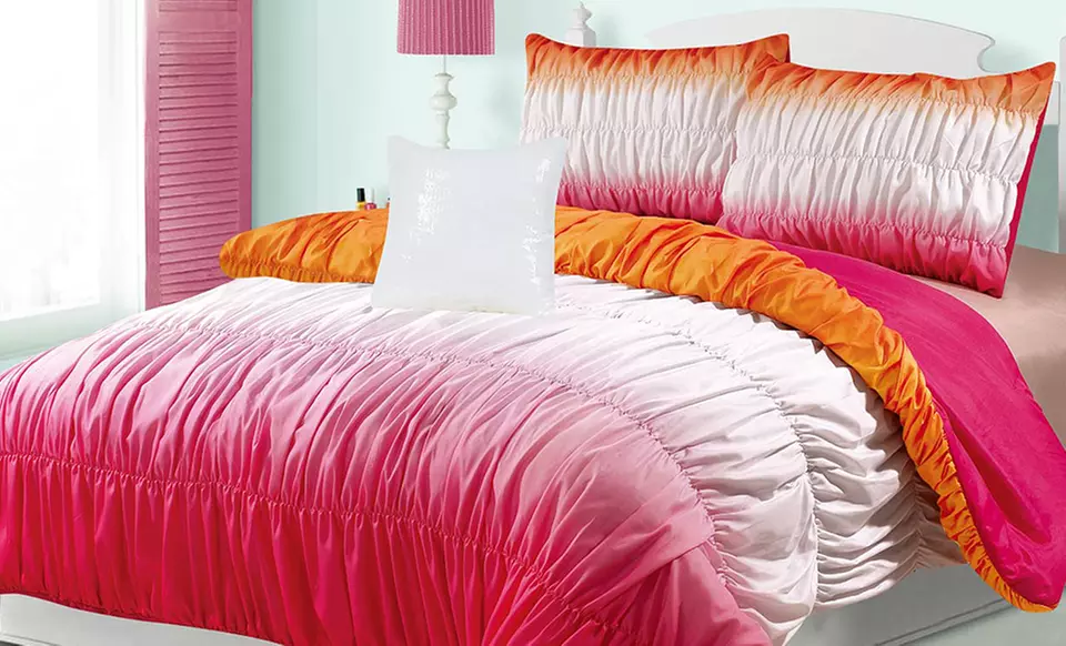 Ombre Ruched Comforter Set - Second Medium