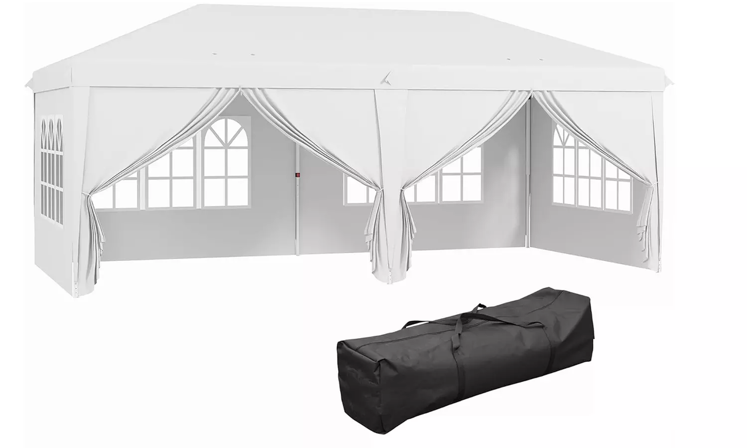 Outsunny Large Pop-Up Gazebo 3x6m with Curtain Walls and Windows