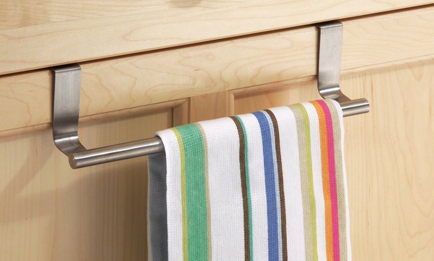 Image 2: Over-Cabinet Steel Towel Holder