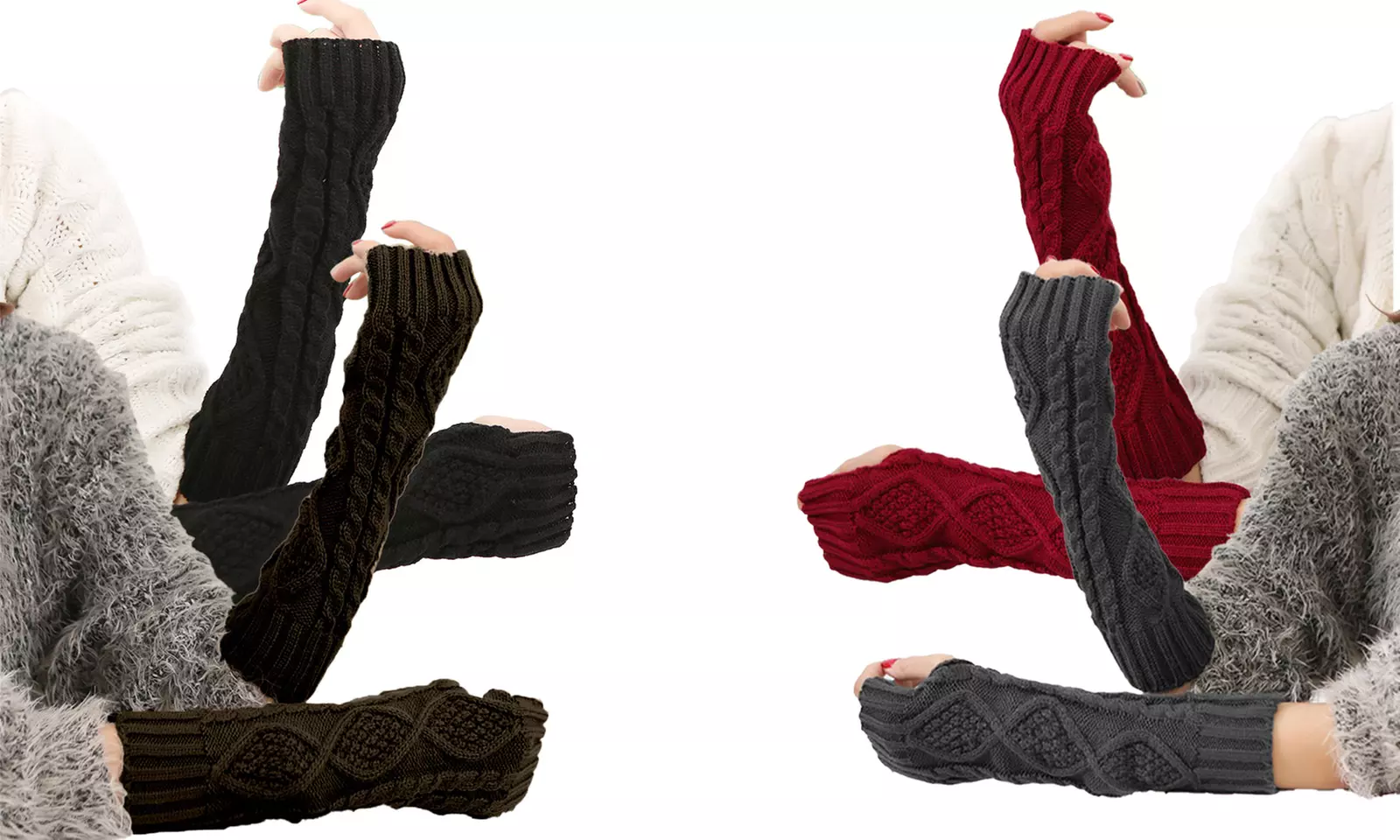Up to Four Pairs of Soft and Stretchy Arm Warmers