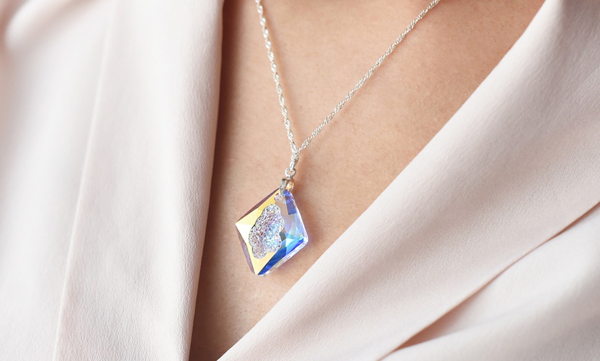 Image 1: Ah! Jewellery Rhombus Necklace with Crystals from Swarovski®