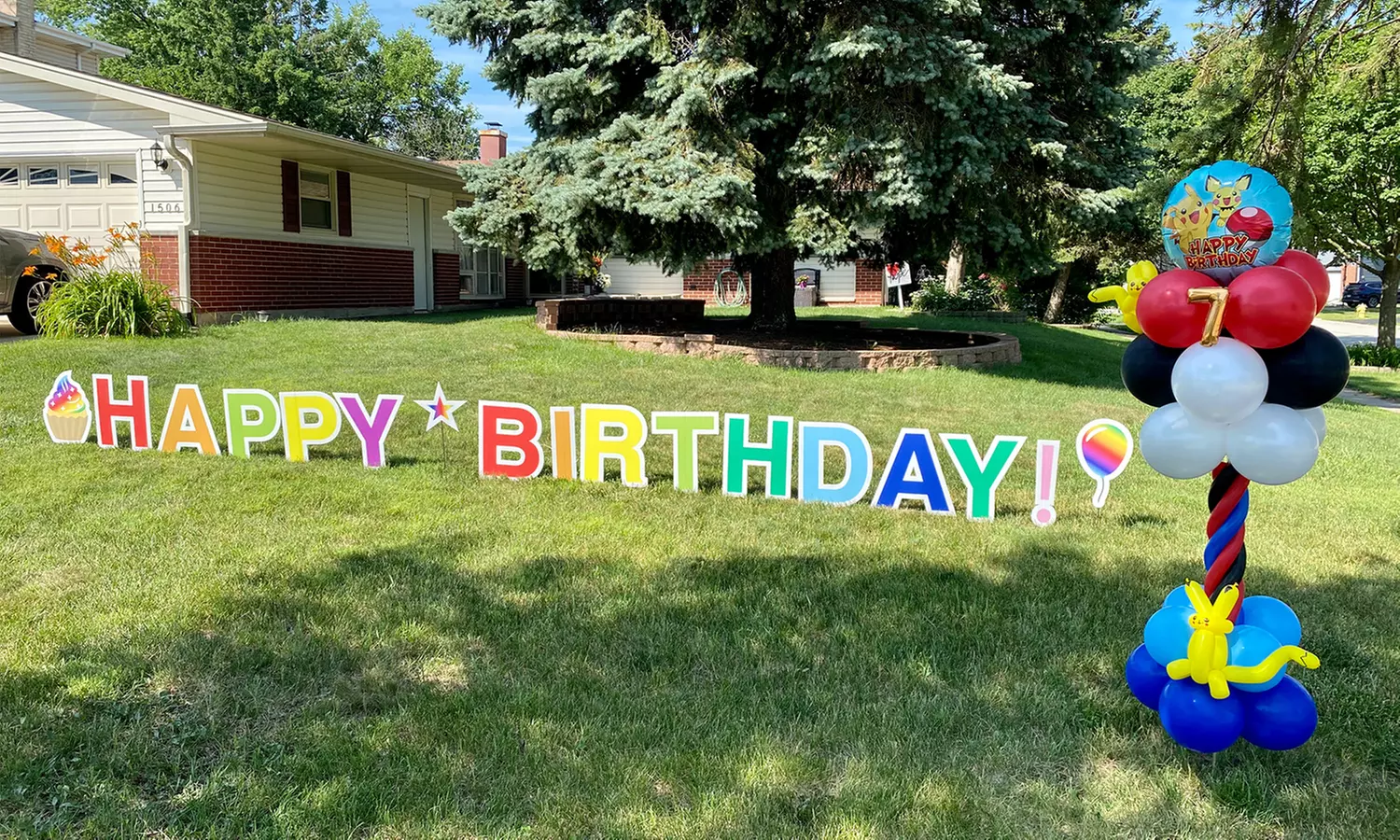 Up to 35% Off on Birthday Yard Lettering and Balloon Decorations (Retail) at Face Painting by Valery - Second Medium