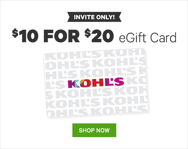 $10 for $20 Kohl's eGift Card