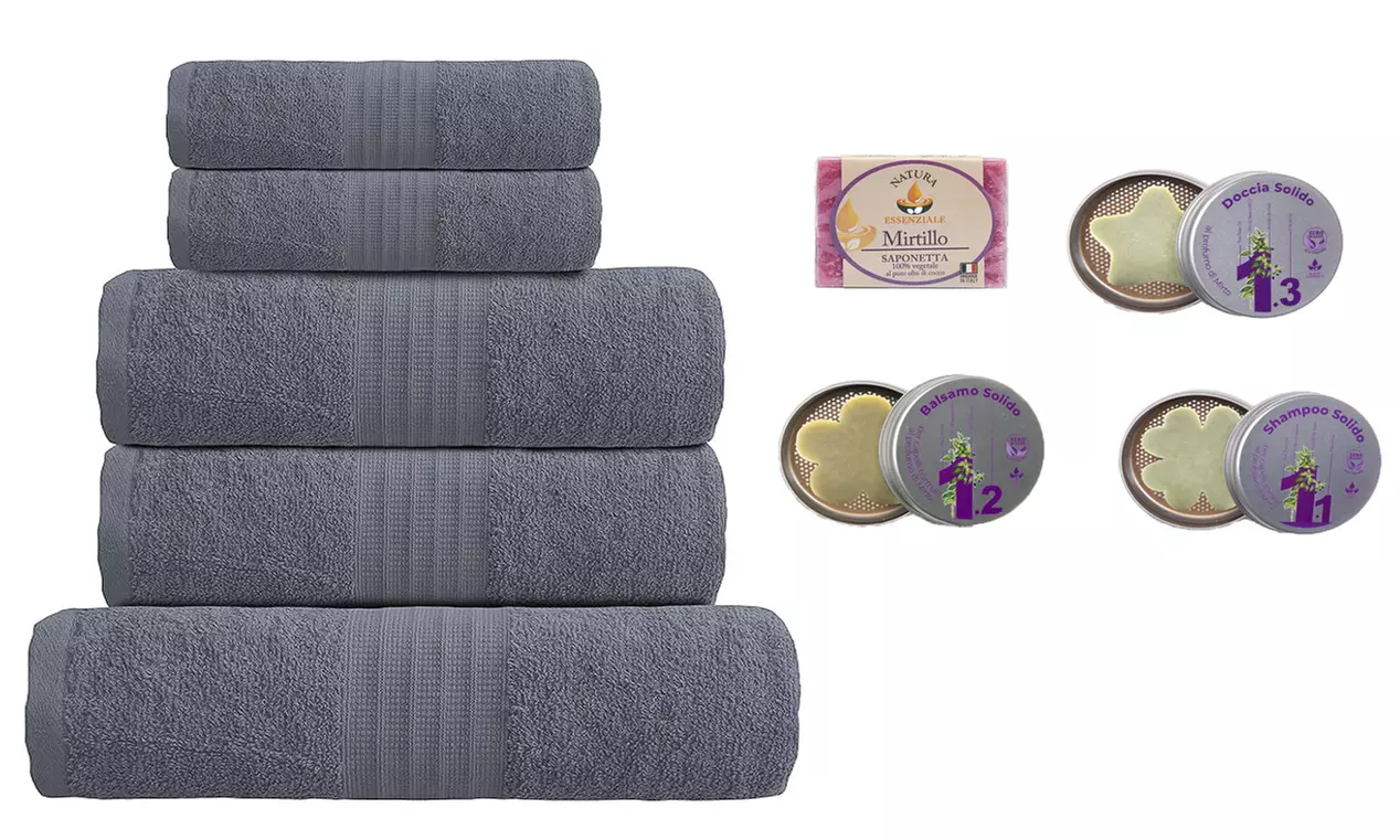 Beauty Box con asciugamani Bassetti e prodotti La Saponeria Artigiana