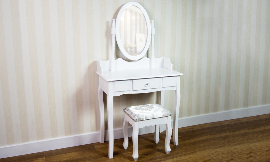 Image 3: Dressing Table with Stool Set