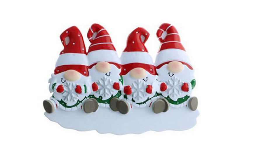 Image 5: Personalized Gnome Family Santa Claus Christmas Tree Ornaments