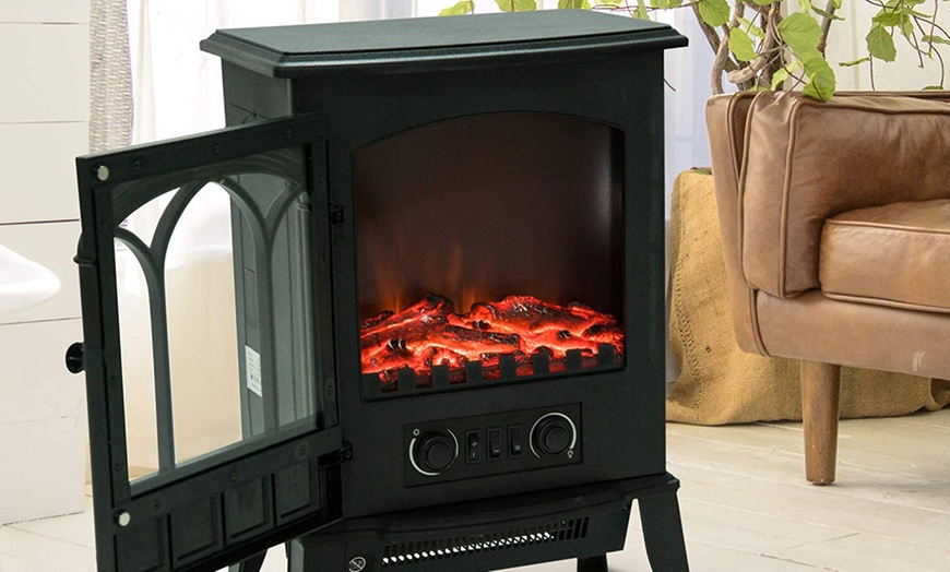 Image 32: HomCom Indoor Fireplace Heater