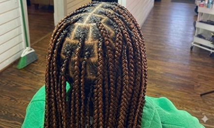 Jumbo knotless Braids Mid-Back Length - The Knot Lounge