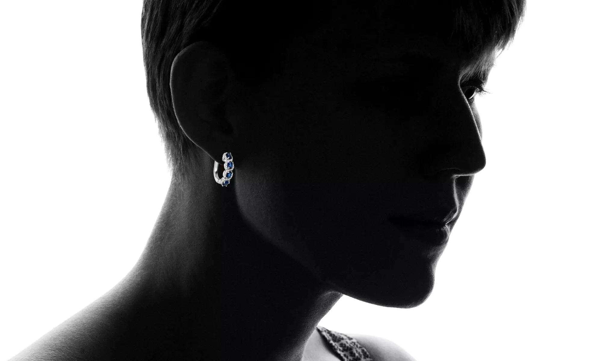 Created Gemstone Hoop Earrings in Sterling Silver By MUIBLU Gems - Second Medium