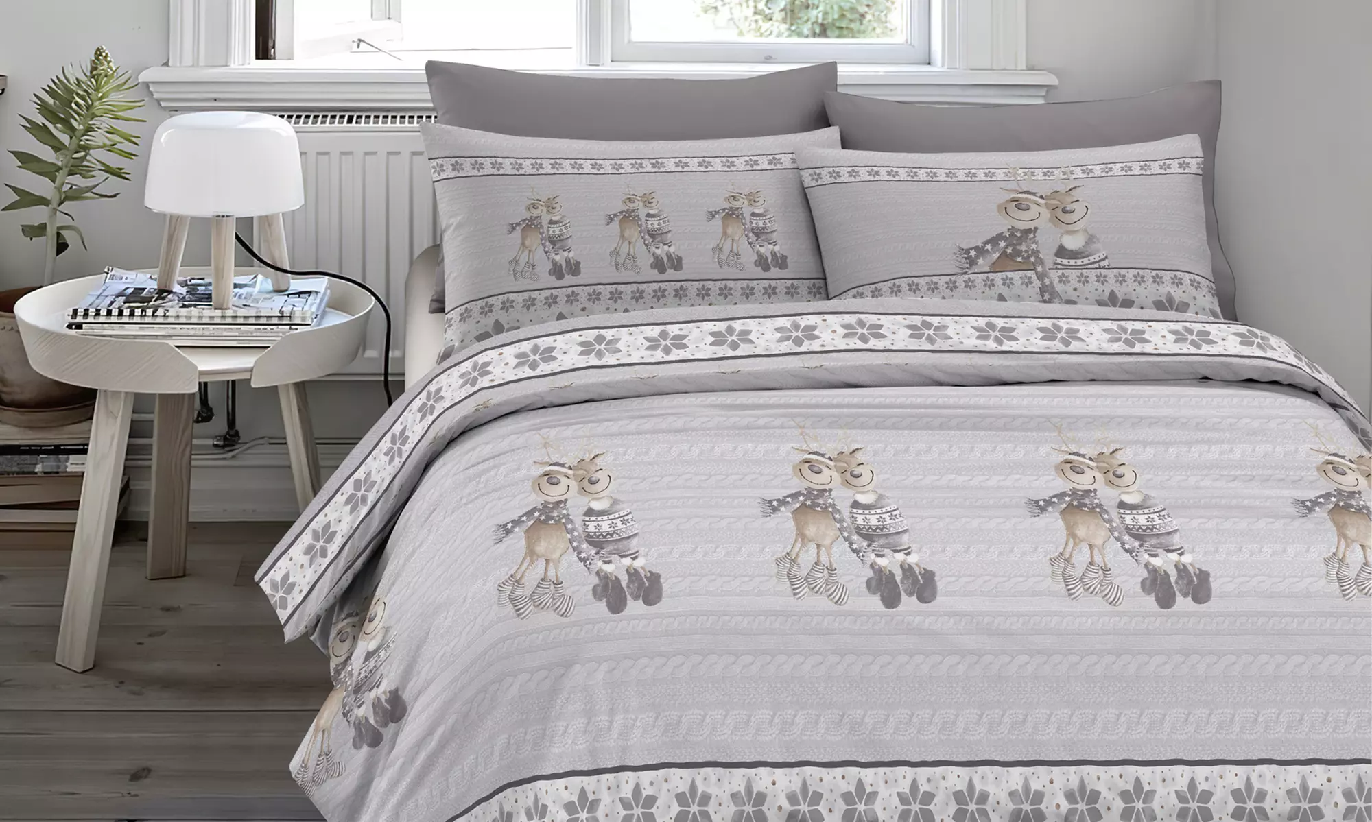 Juego de funda nórdica de franela 100 % algodón con fundas de almohada