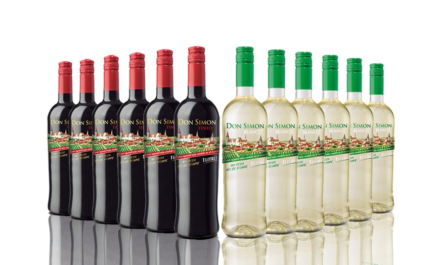 Image 1: 12 Bottles of Don Simon Wine