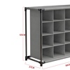 Image 3: Four-Tier Non-Woven Grid Shoe Rack, Holds Up to 16 Pairs of Shoes