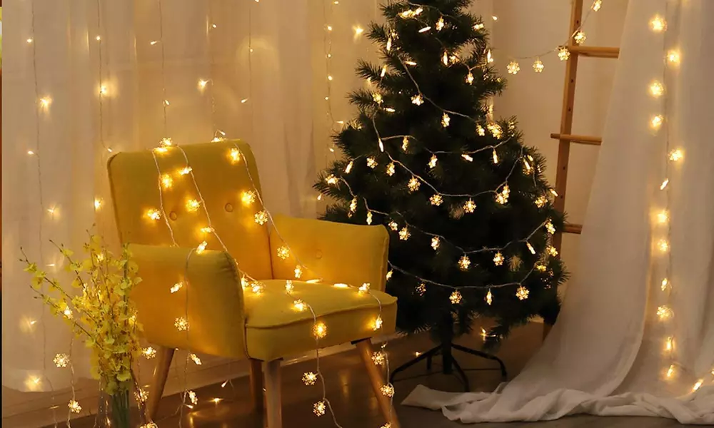 1x oder 2x Schneeflocken-Lichterkette