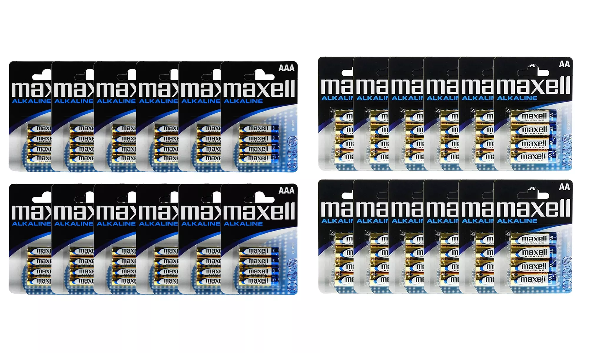 Fino a 192 batterie alcaline Maxell con tecnologia a lunga durata