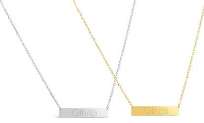 image for Up to 91% Off Monogram Bar Necklace from NameJewelrySpot.com
