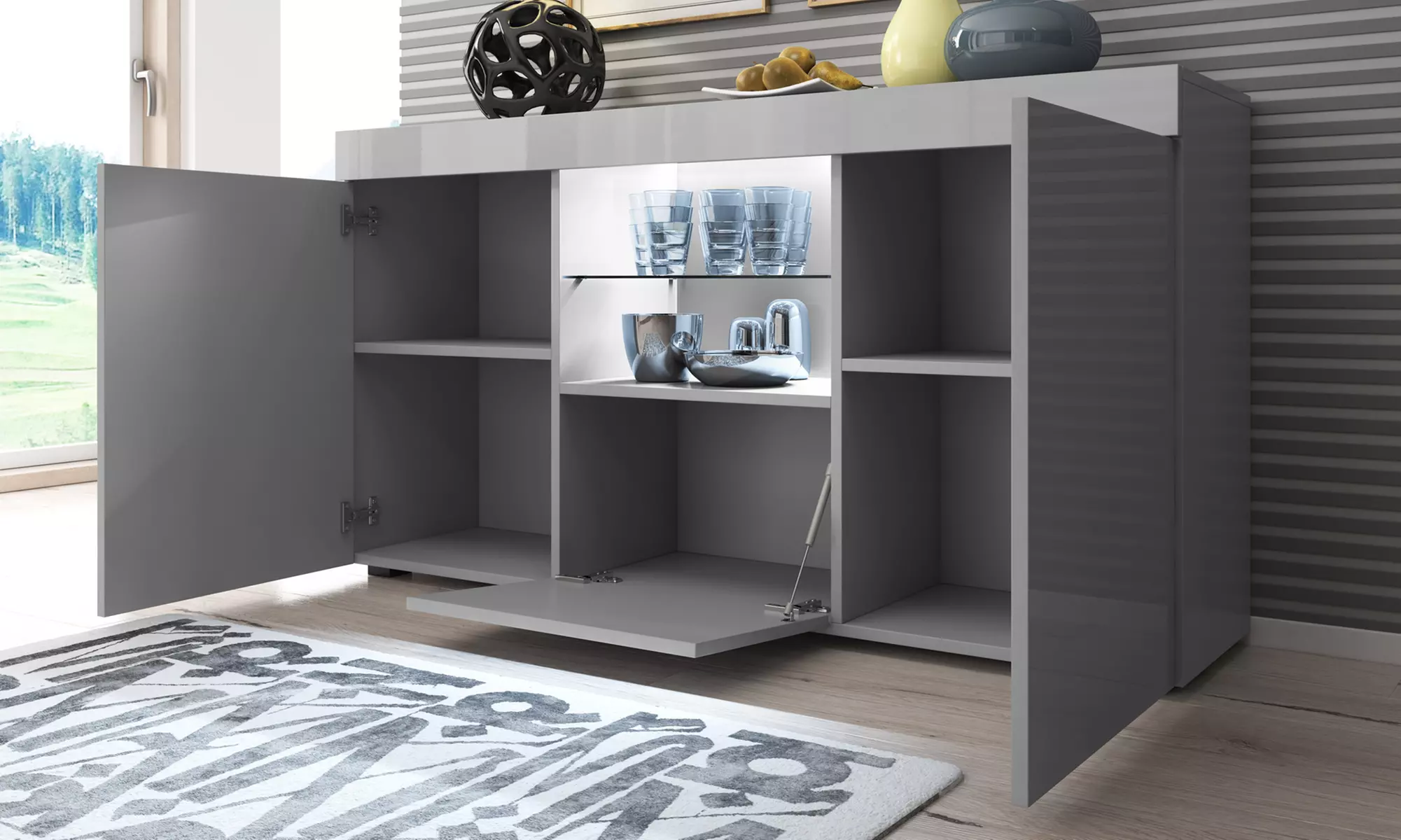 Credenza Sefora con illuminazione LED