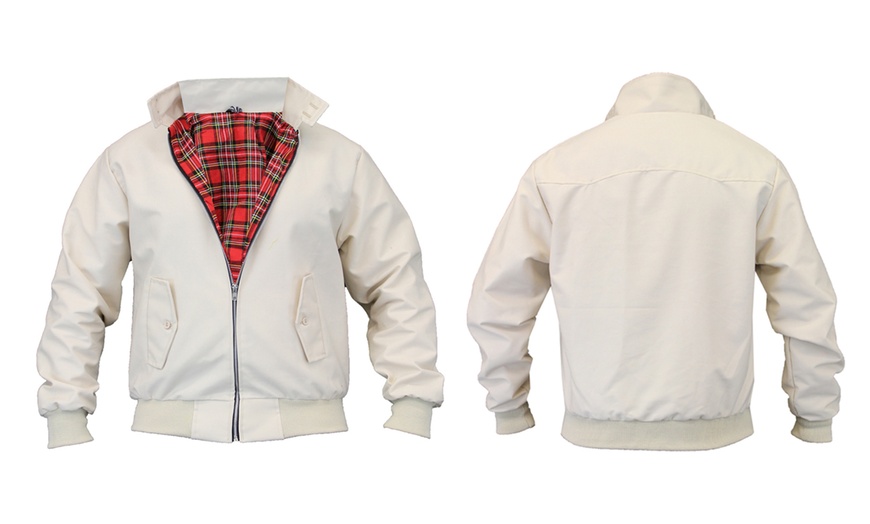 Image 2: Men's Tartan Lined Retro Bomber Jacket