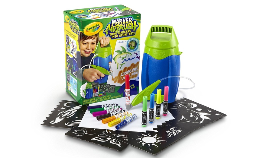 Image 1: Crayola Marker Airbrush Set