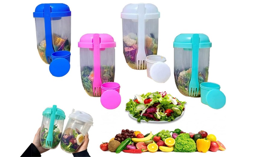 Image 4: Meal Prep Salad Shaker Container