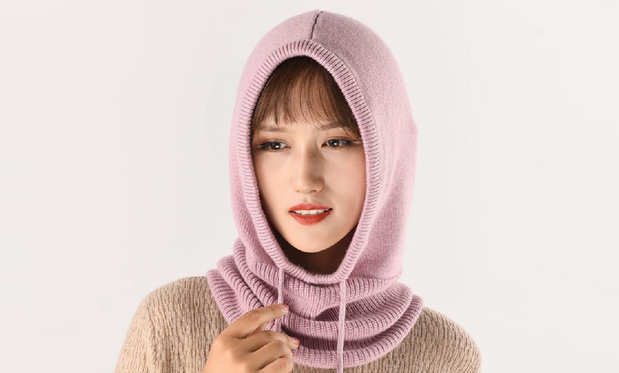 Image 10: Women's Winter Knitted Hood Beanie