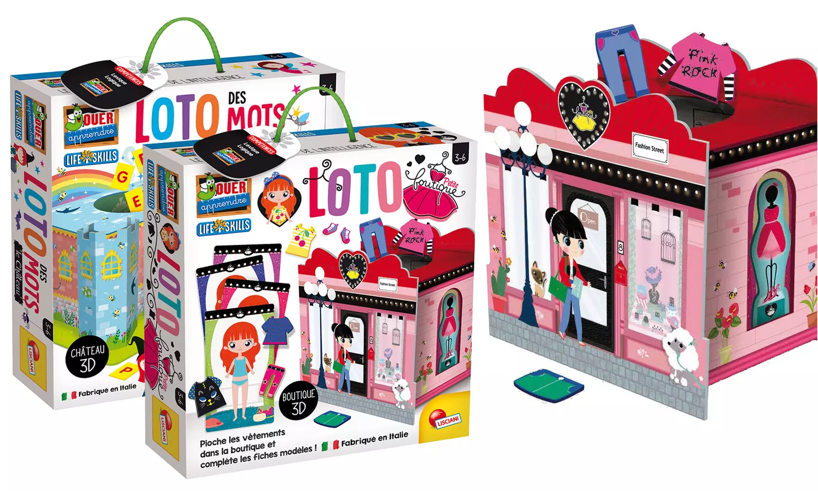 Jeu éducatif LISCIANI - Jouer apprendre - Loto des mots Boutique ou Château - Primary Image