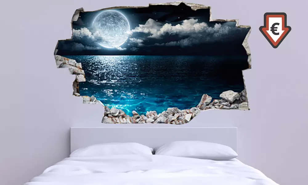 135 x 90 cm Wandsticker aus Vinyl mit 3D-Effekt in Motiven nach Wahl - Primary Image