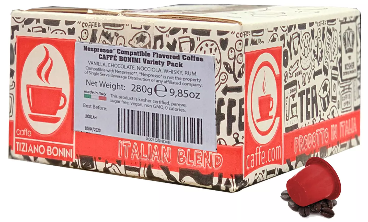 Caffe Bonini Nespresso Gourmet Capsules Flavored Coffee (50-Count or 100-Count) - Second Medium