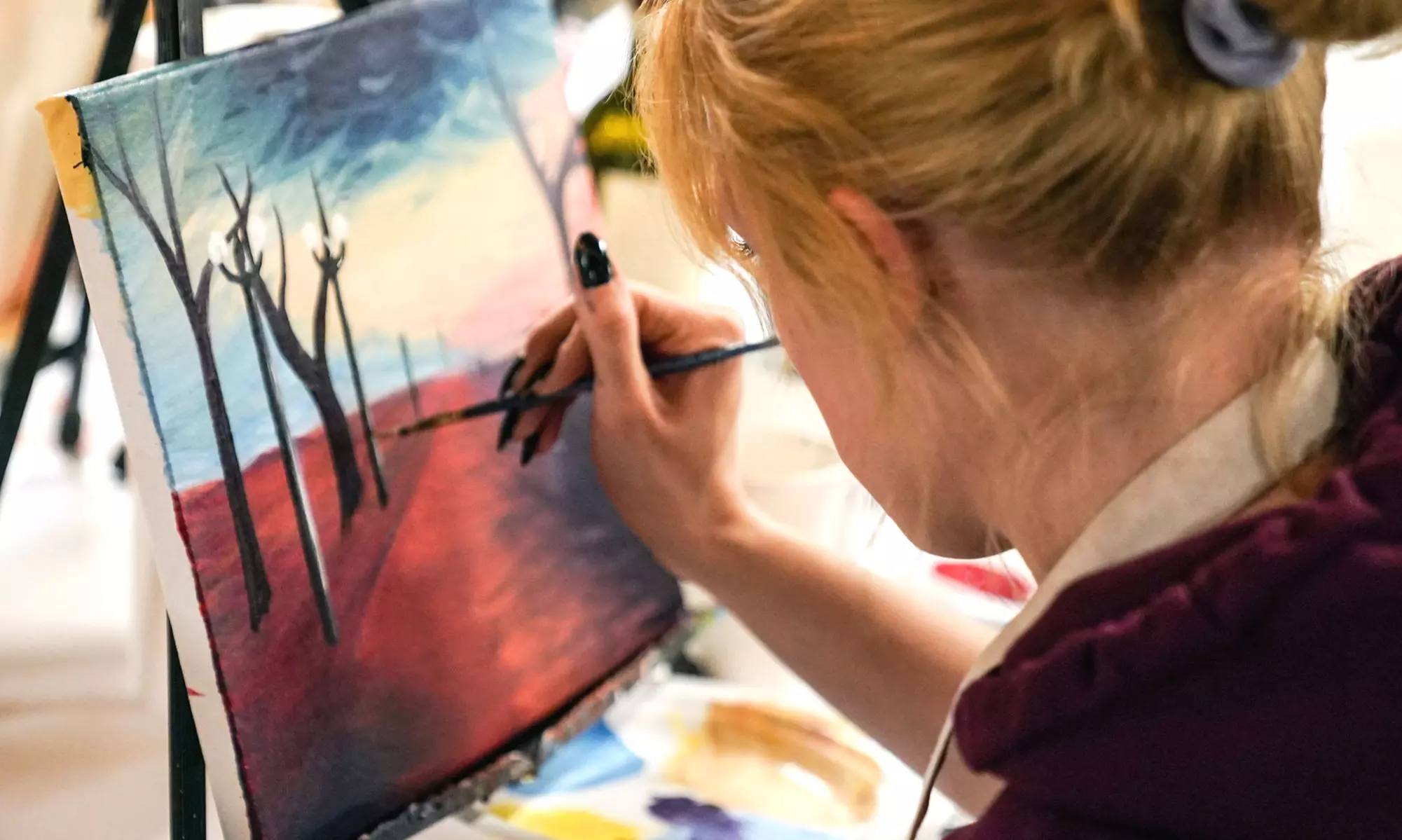  BYOB Paint and Sip Class at Color Cocktail Gallery (Up to 63% Off). Three Options Available. - Primary Image