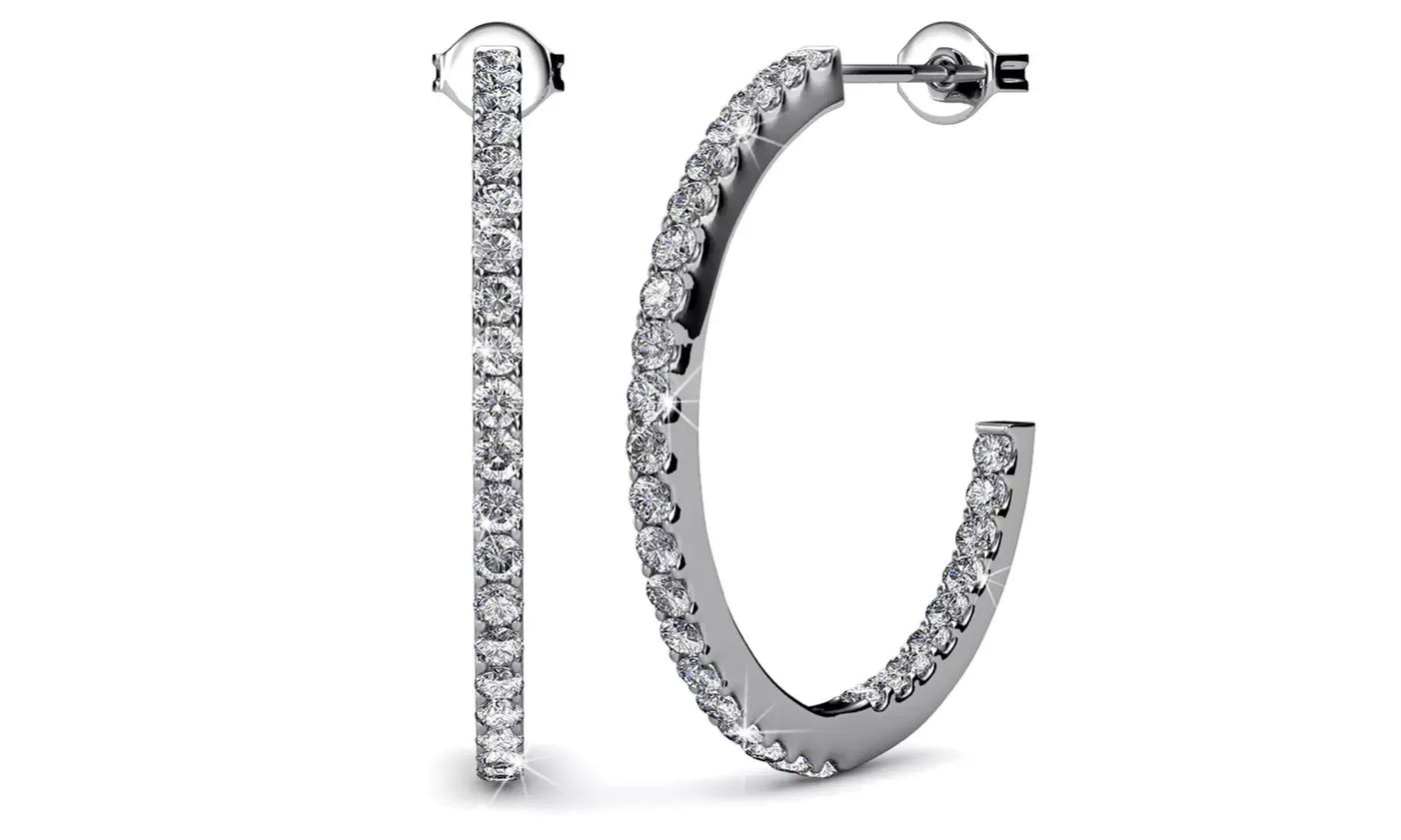 1x, 2x oder 3x Damen-Ohrringe mit österreichischen Kristallen