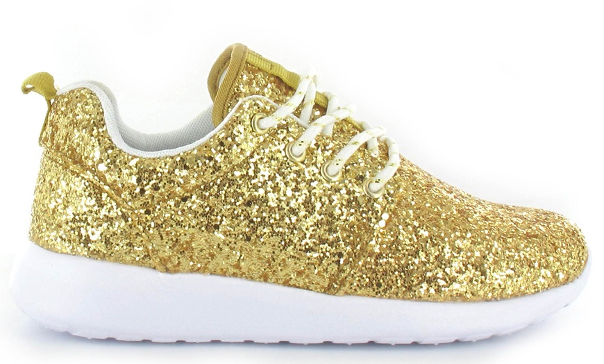 Image 3: Women's Glitter Trainers