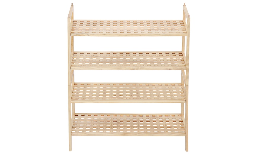 Image 10: Walnut Wood Shoe Rack