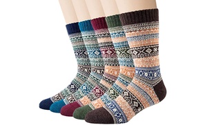 5 or 10 Pairs of Men's Thermal Wool Blend Winter Socks