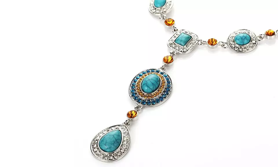 One, Two, or Three Turquoise Citrine Iced Water Drop Necklaces (Up to 84% Off) - Second Medium