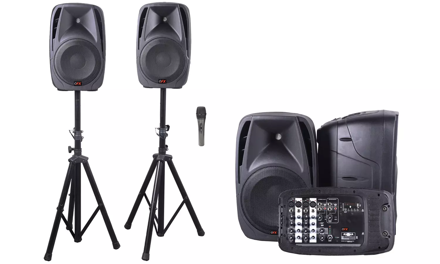 QFX All-In-One 8-Channel Dual 10'' DJ Mixer PA System - Primary Image