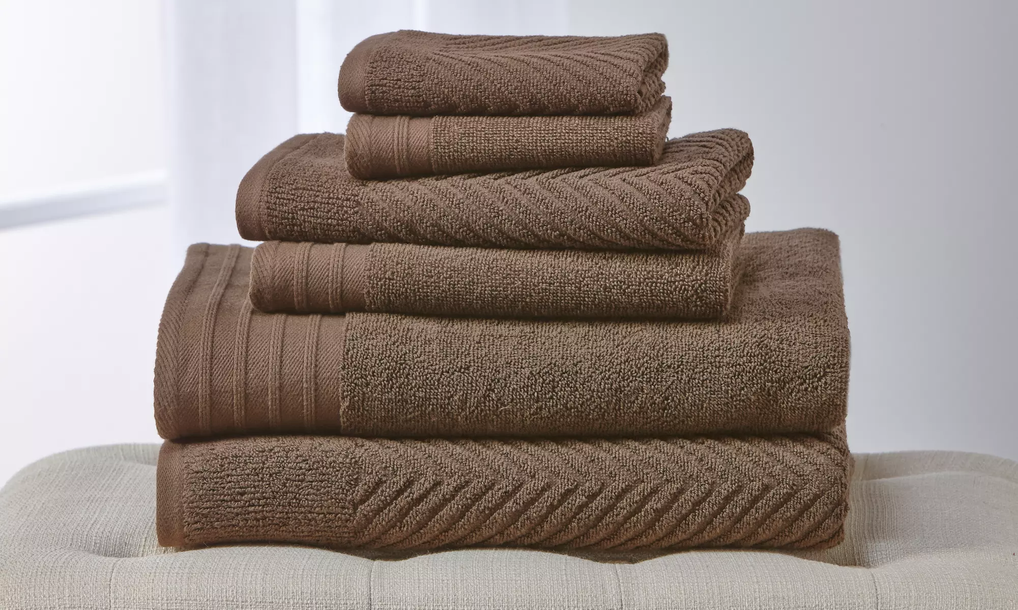 Clearance: Wexley Home 550 GSM Egyptian Cotton Towel Set (6-Piece) - Primary Image