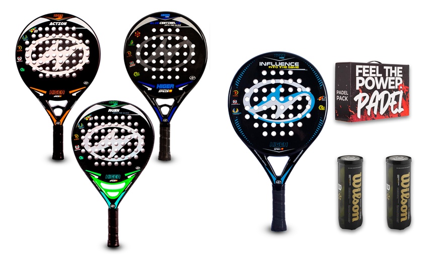 Image 1: Padel set met racket en Wilson ballen 