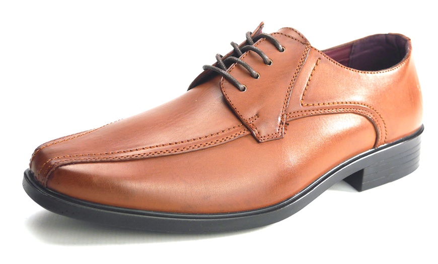 Image 6: Men's Lace-Up Slip-On Tan Shoes