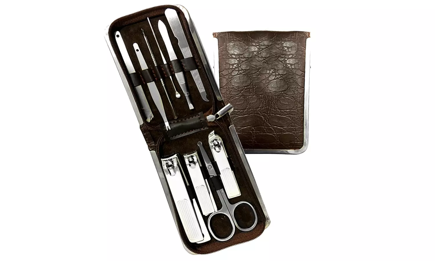 Stainless Steel Manicure and Pedicure Tool Kit with Foldable Pouch (11-Piece) - Second Medium